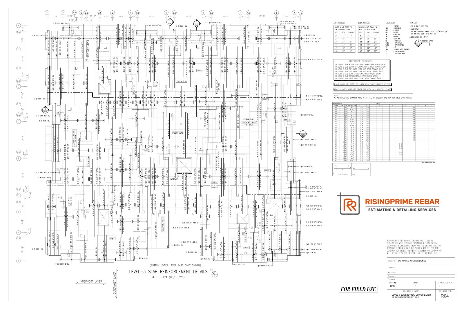 Rebar Detailing Shop Drawings & 2D Modeling